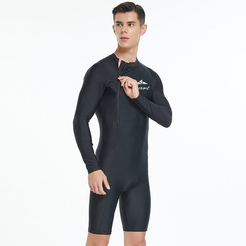 Une pièce de maillot de bain homme Tight Long Sleeve Sun Protection Séchage rapide