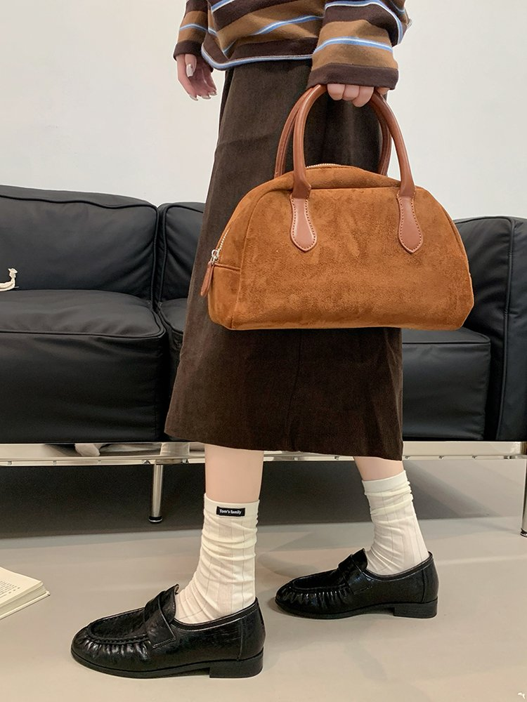Femmes Vintage Mocassins Ruched Slip sur bas talon orteil rond Soft cuir Commuter chaussures plates