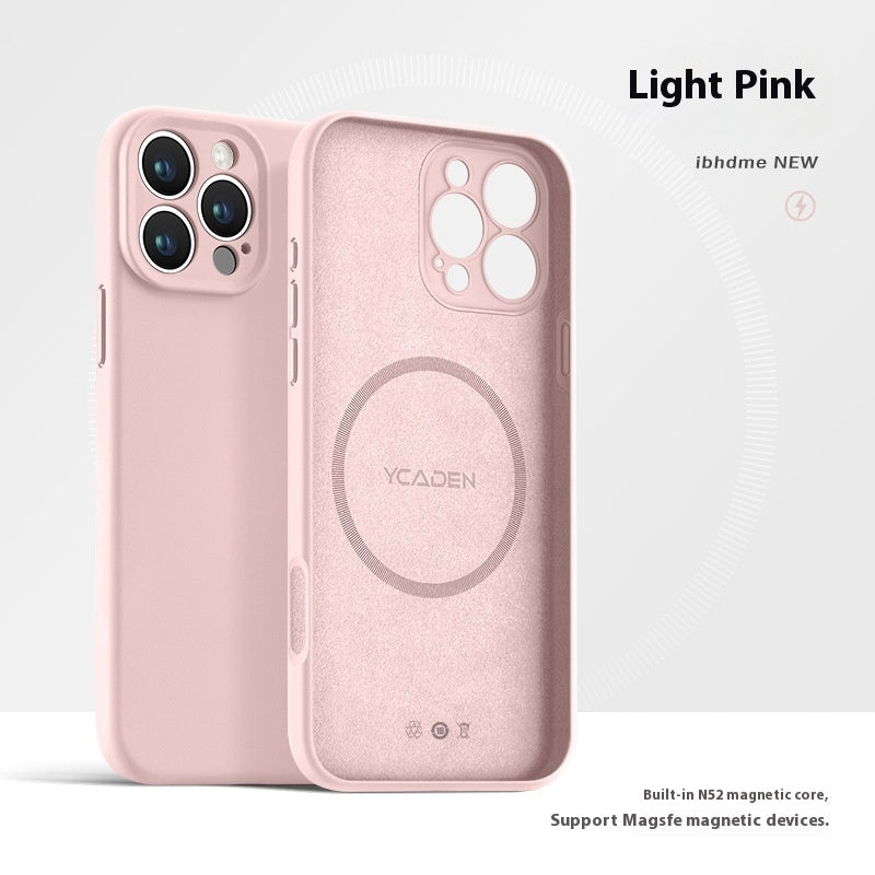 Boîtier de téléphone Real liquide Silicone magnétique ultra-mince résistant à la chute Tout inclus