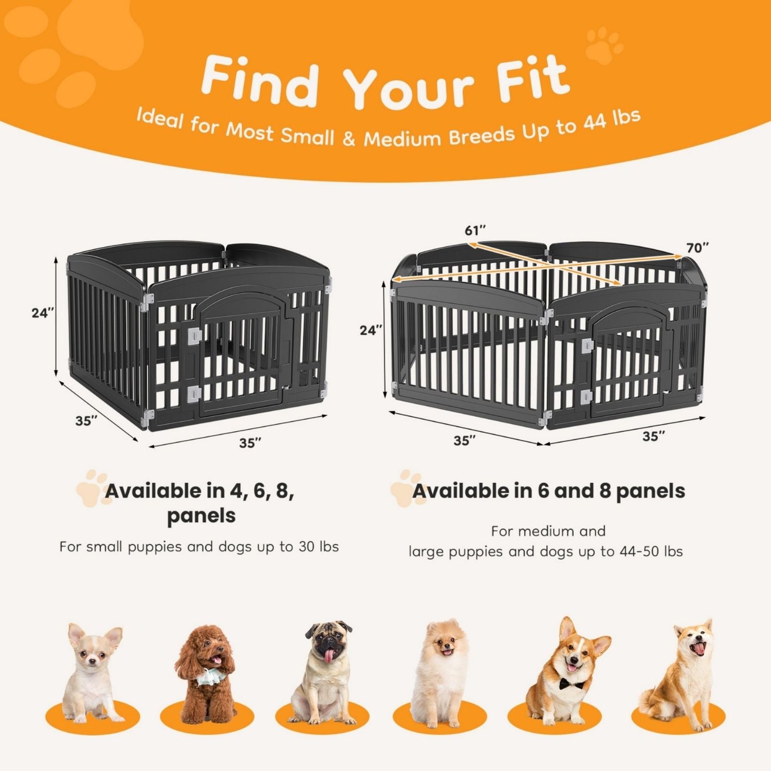 Pare-chocs pour chiens Fence intérieure-extérieure sûre et sécuritaire - pliant et portable idéal pour les petits à