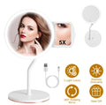 1Pc 7.48En 5X miroir de maquillage lumineux grossissant miroir d'agrandissement variable avec lumières L