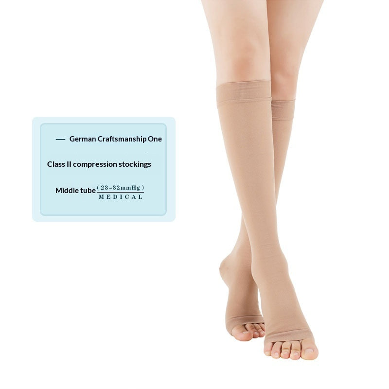 Classe médicale de classe II Compression Chaussettes de soutien des jambes de couleur unie