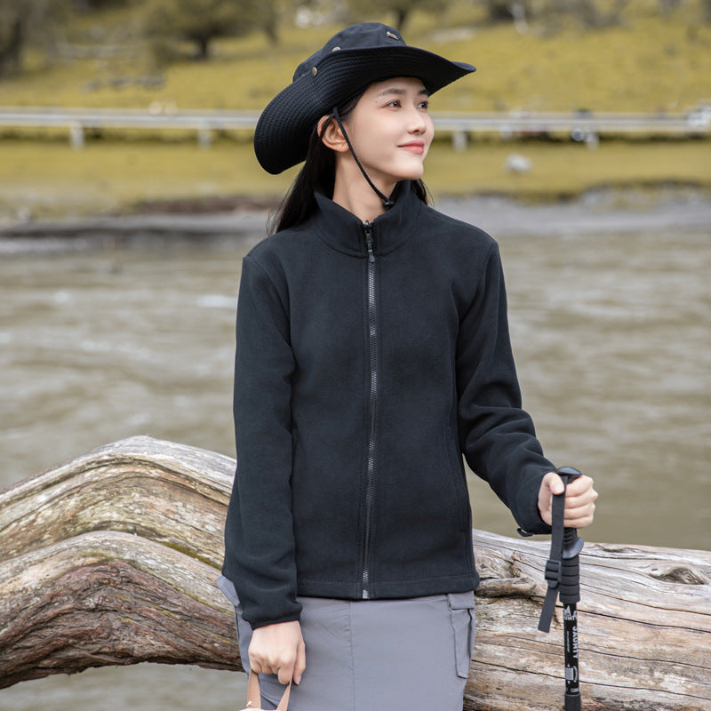 Polar fleece hoodie with removable fleece liner