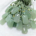 Ice Bottom Green Aventurine Trapézoïdal marque pendentif double-siled brillant marque hommes