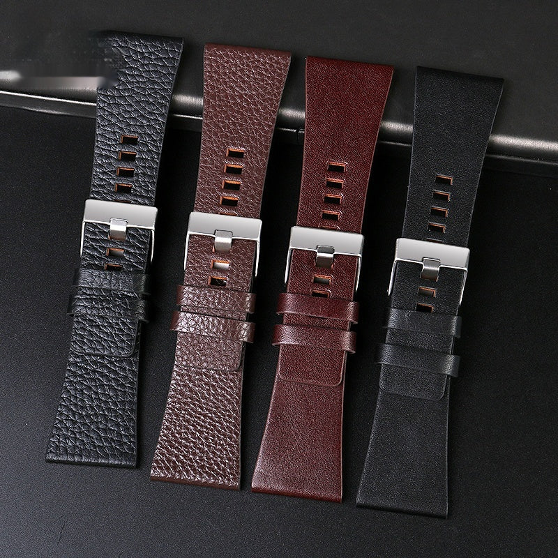 Convient pour grand cadran bracelet de montre en cuir