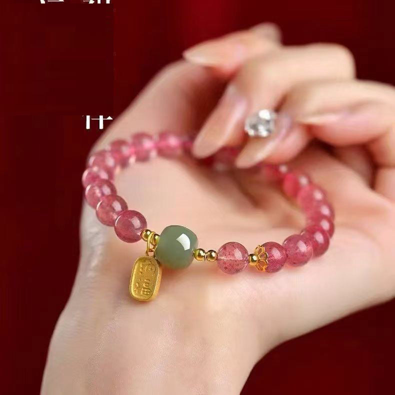 Bracelet en cristal Berry Attracts Peach Blossom Bracelet en cristal Berry Bracelet en cristal rose