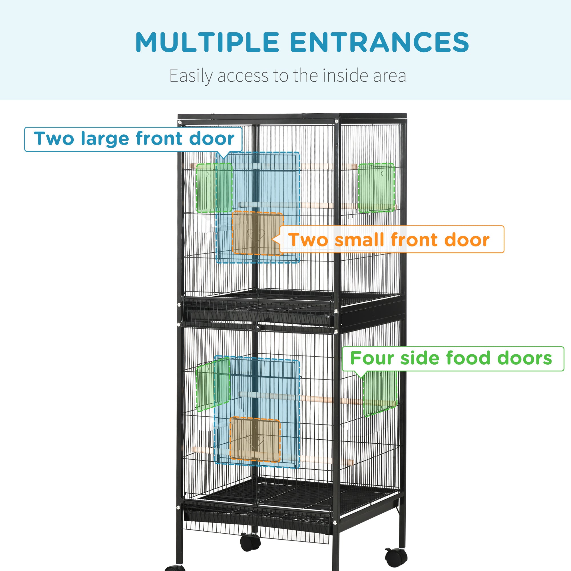 55" 2 En 1 Bird Cage Aviaire Parakeet House pour les nageoires
