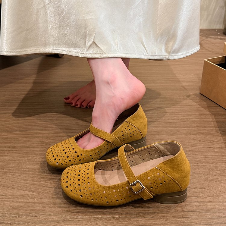 Chaussures Français Hollow Out Intérieur Ajustage Mary Jane pour Femmes