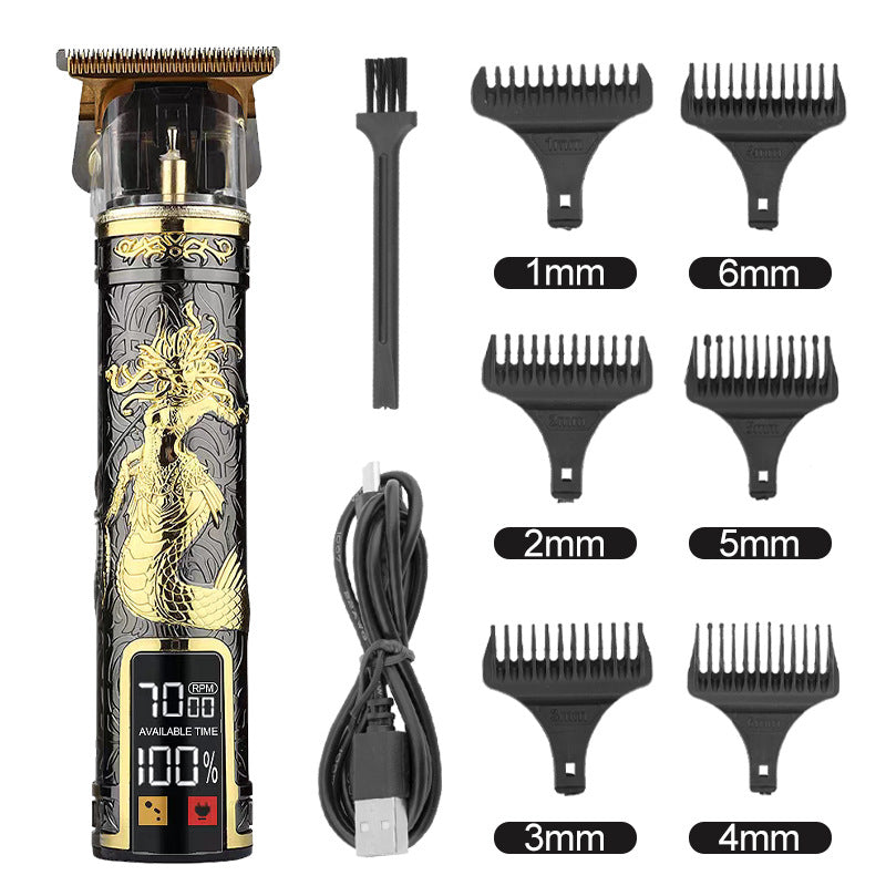 Clipper électrique électrique cheveux Cutter Retro huile gravure tête