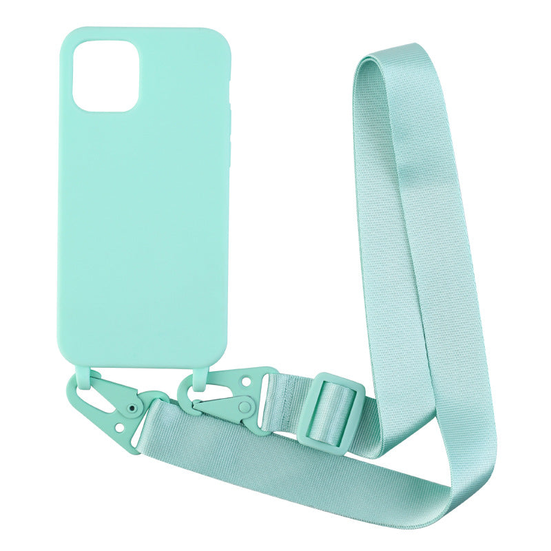 Personnalité Solid Color Lanyard Phone Case