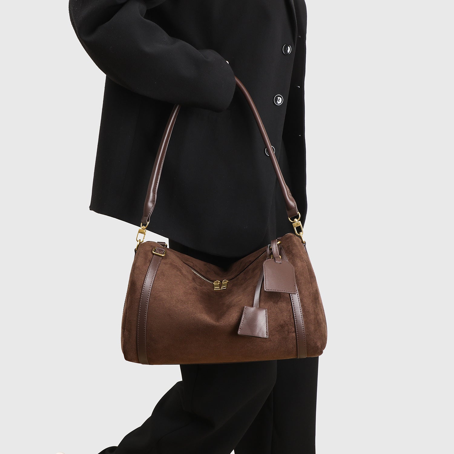 Stylish Minimalist Sac d'oreiller mat-fini Grande capacité pour les femmes