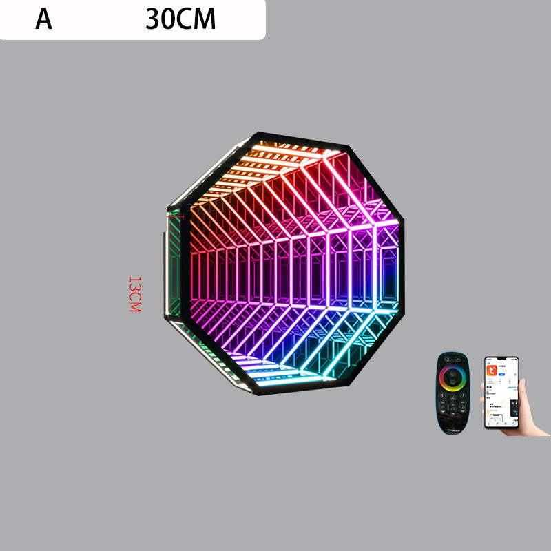 Moderne Abysse créative miroir Melaleuca Lampe murale colorée Octagon