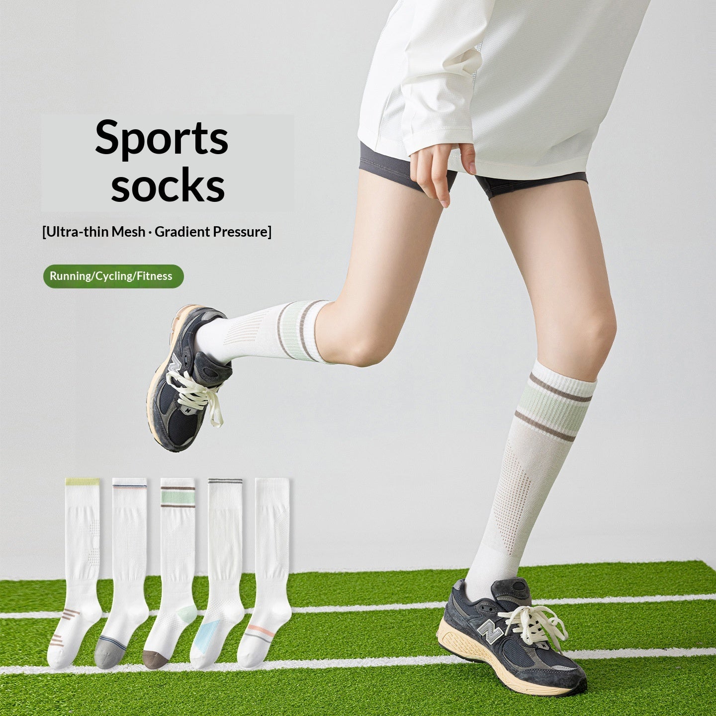 Chaussettes sport ultra minces légèrement compressives