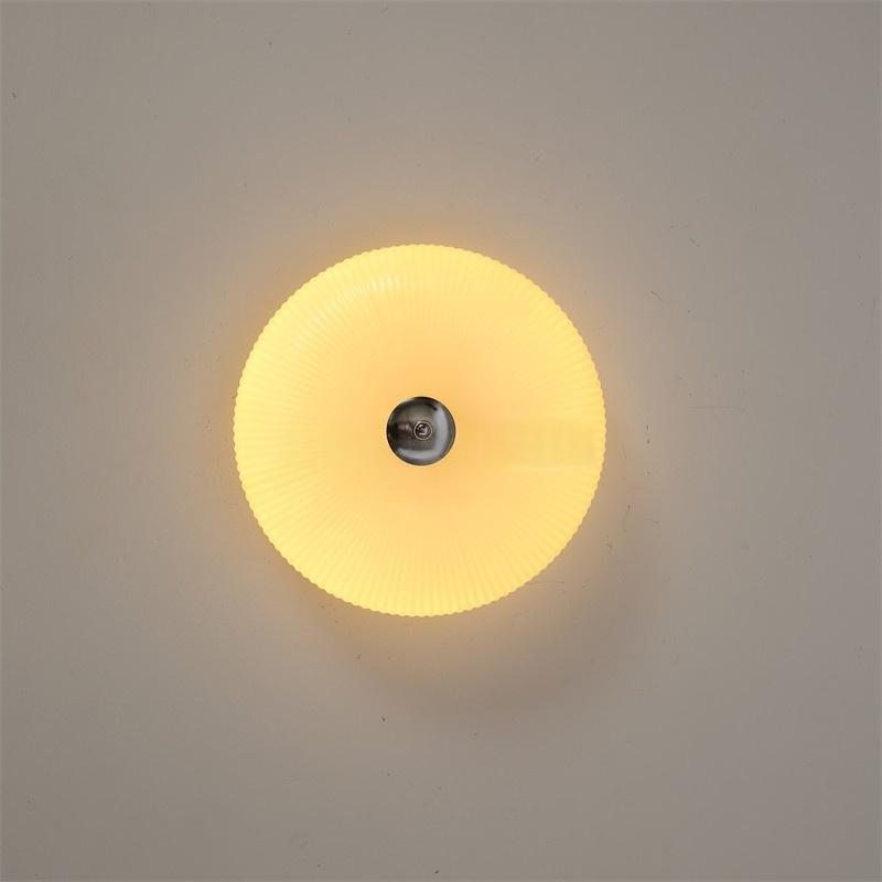 Creamy Style pain pendentif lampe Mid Century ronde rayée salon luminaire