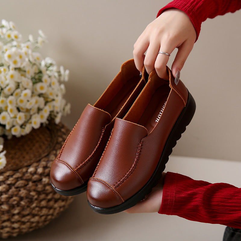 Arrivée d'été Mamans Chaussures Soft-soled et confortable travail cuir