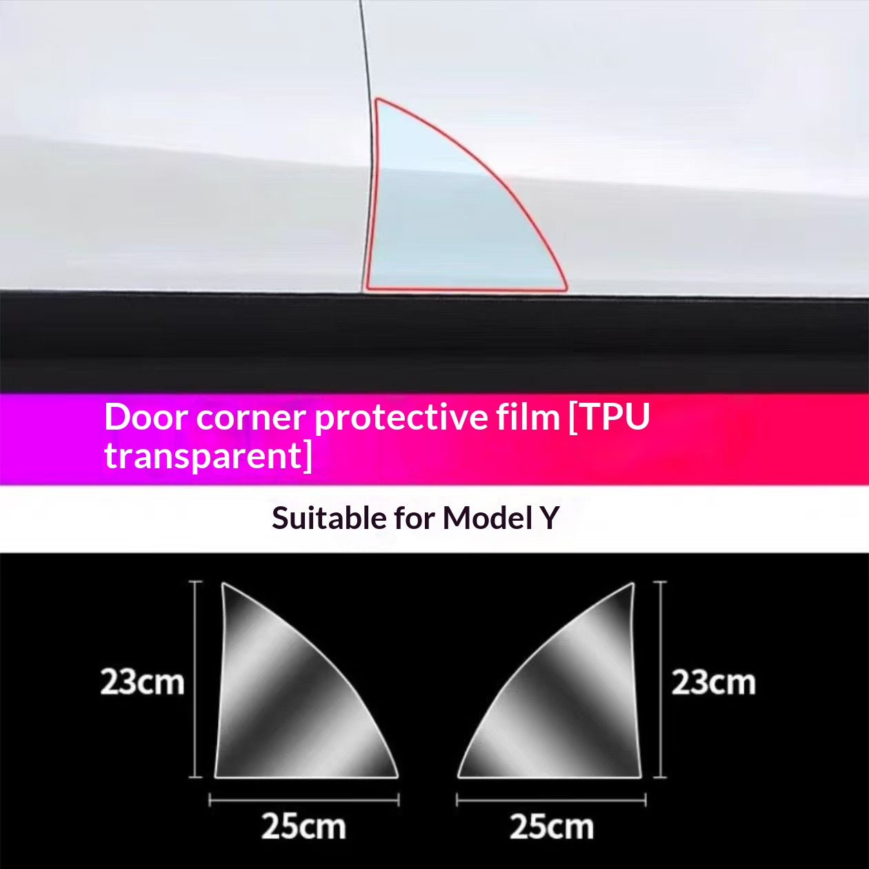 Applicable à Tesla Rafraîchir Édition Protection Triangle de porte de film Accessoires de plateau