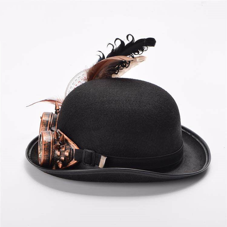 Lolita style foncé Verres vintage et chapeau plume Photo Prop