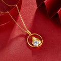S925 Argent Sterling plaqué or 1ct D Couleur VVS1 Coq Moissanite Collier Zodiaque 4.2g