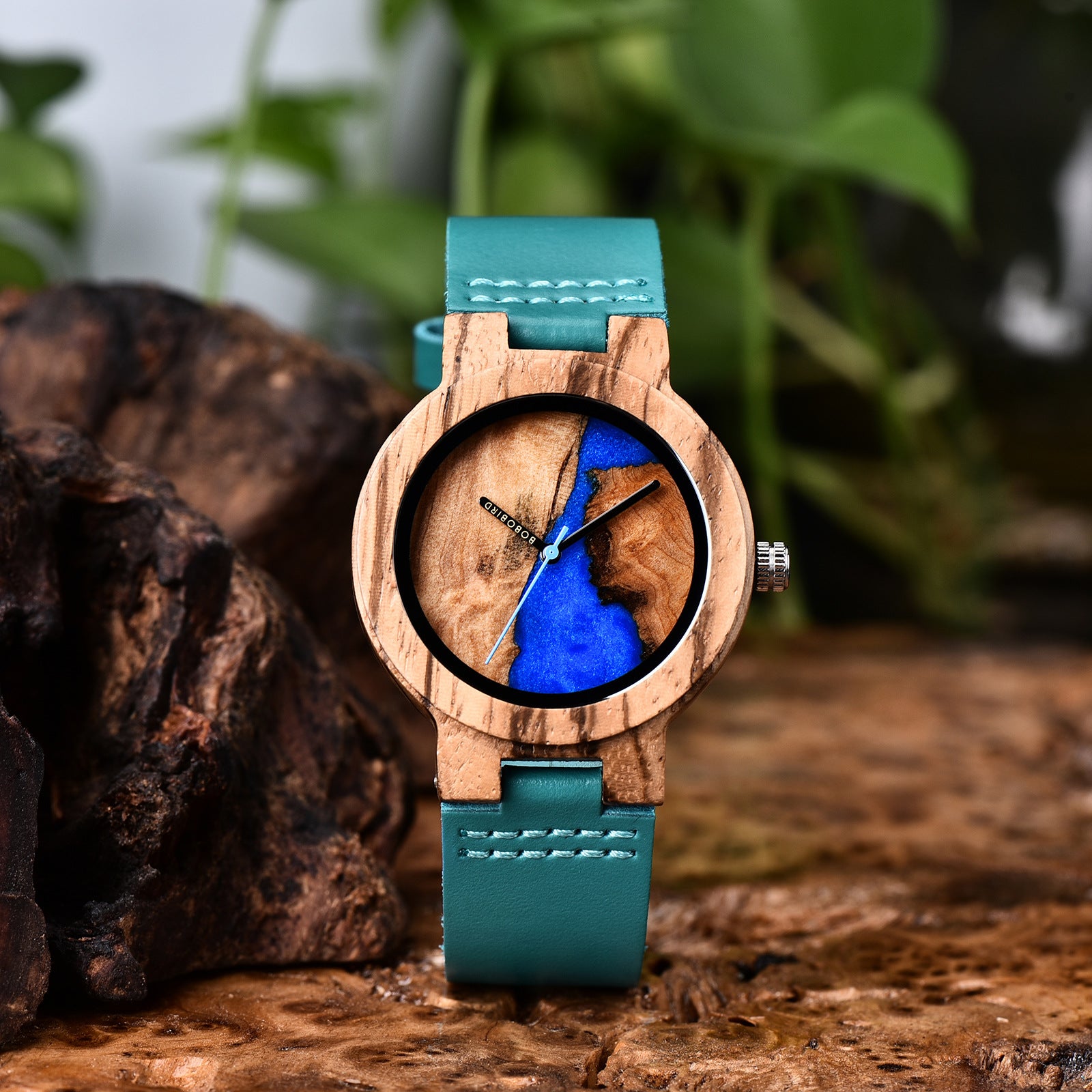 Montre vintage résine et bois