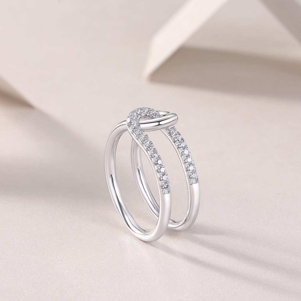 S925 Argent 3.7g Anneau de Moissanite plaqué platine