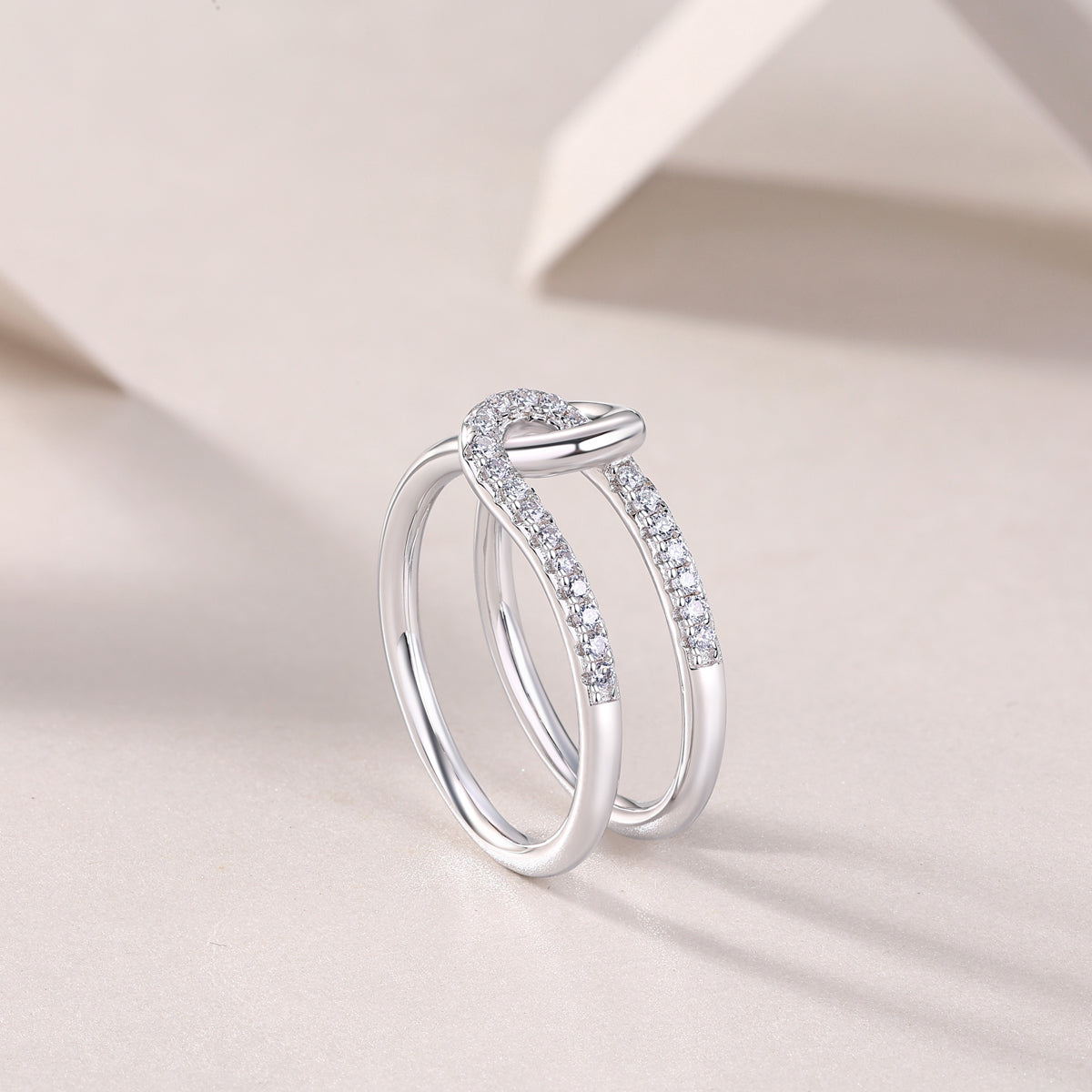 S925 Argent 3.7g Anneau de Moissanite plaqué platine