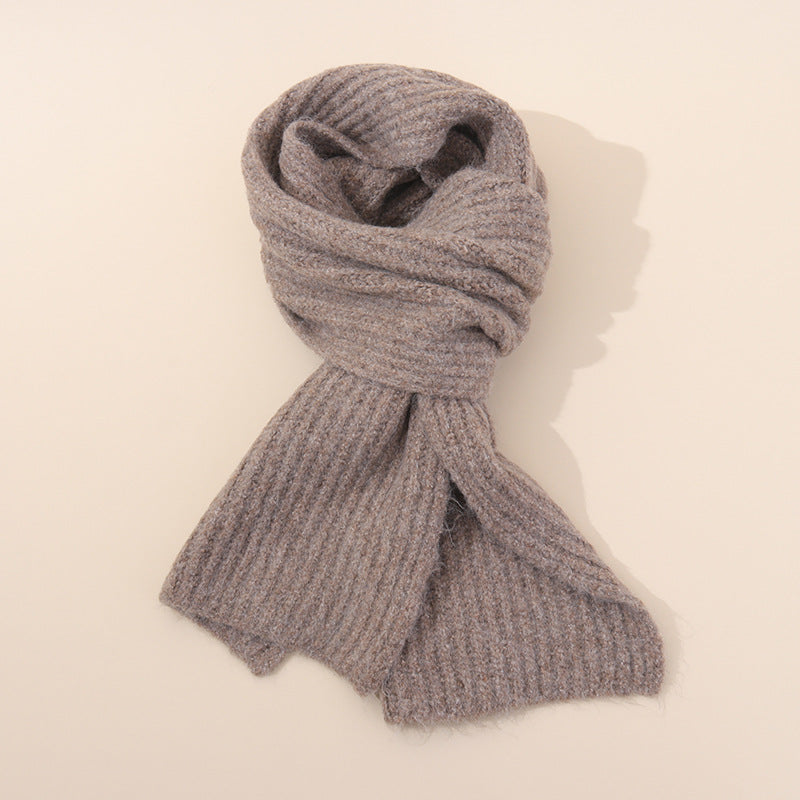 Soft and Warm Cashmere Knit Scarf Unisex Solid Color Neck Warmer