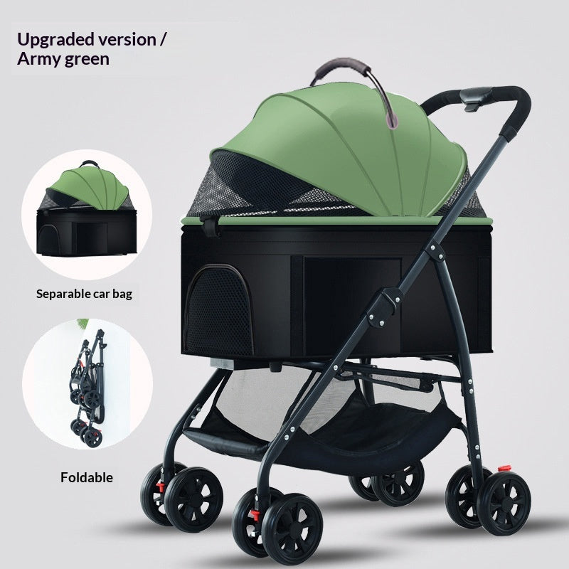Poussette pour animaux pour chiens et chats Cage amovible portable avec conception pliante pour Po extérieur
