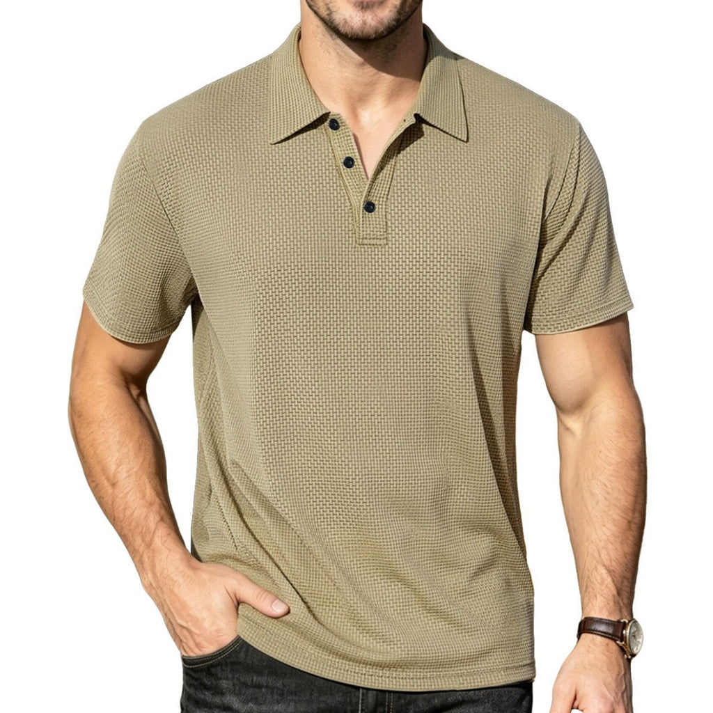 Homme Jacquard manches courtes Amazon UE Taille Solide Couleur Casual Respirant Été Polo solitaire