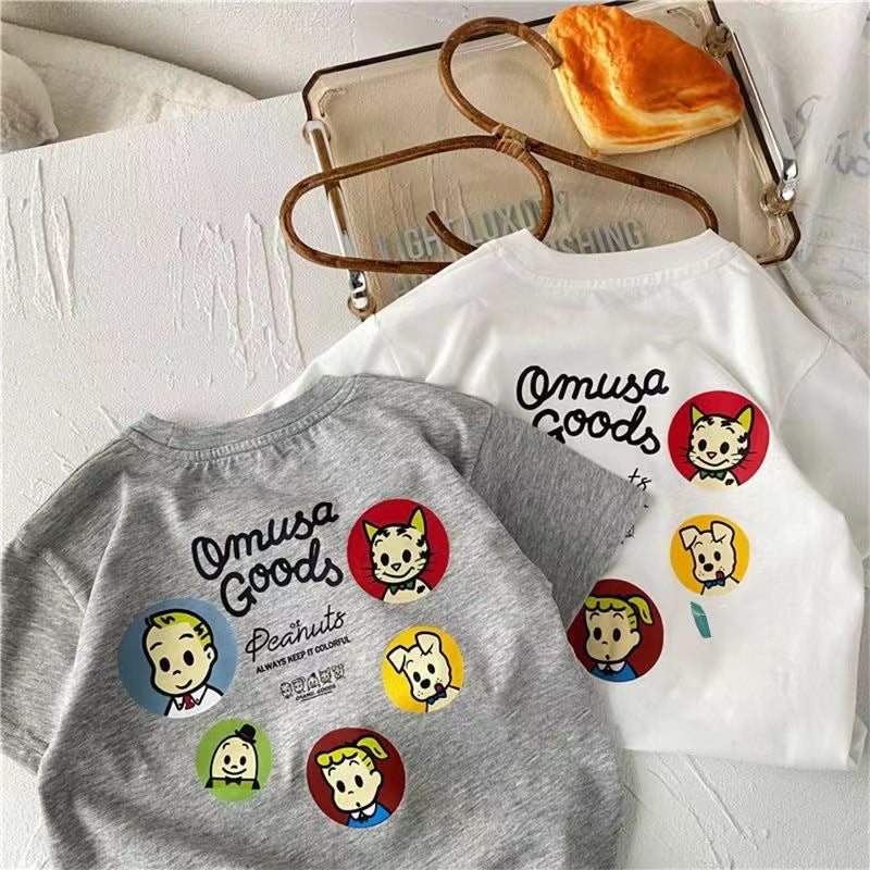 Été Garçons et filles Mode Short Sleeve T-shirt