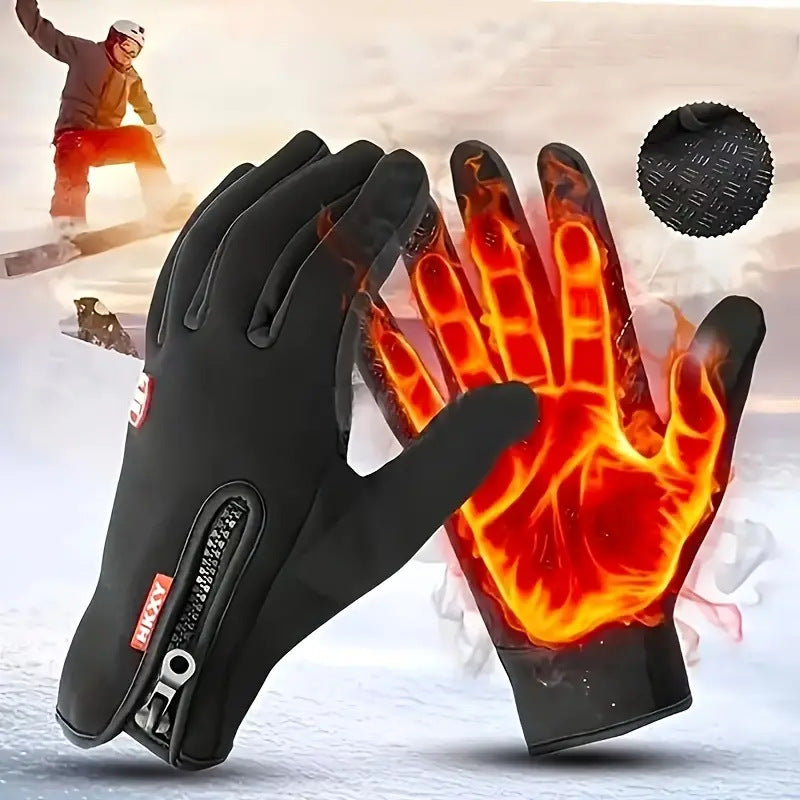 Gants de sport d'hiver Homme antidérapant épais coupe vent