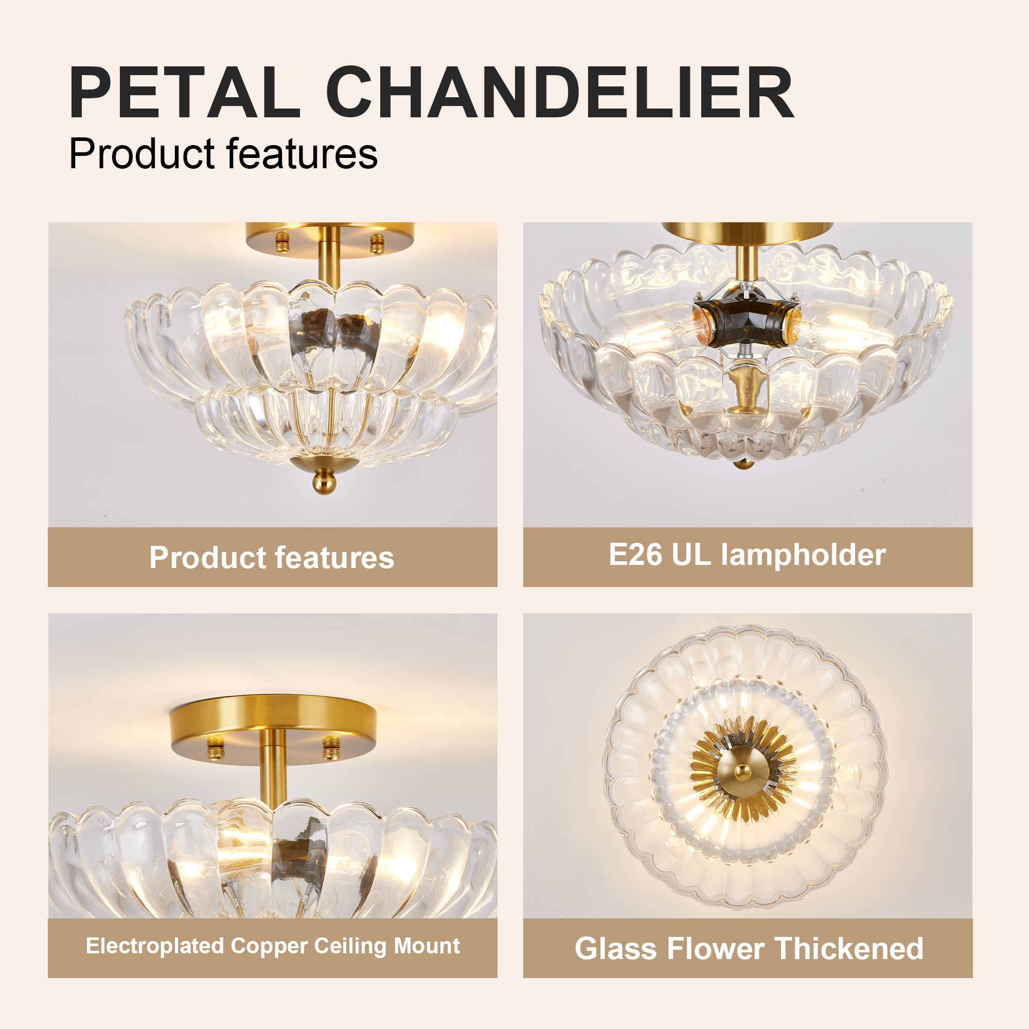 11.8 pouces Semi Flush Mount Plafond lumière