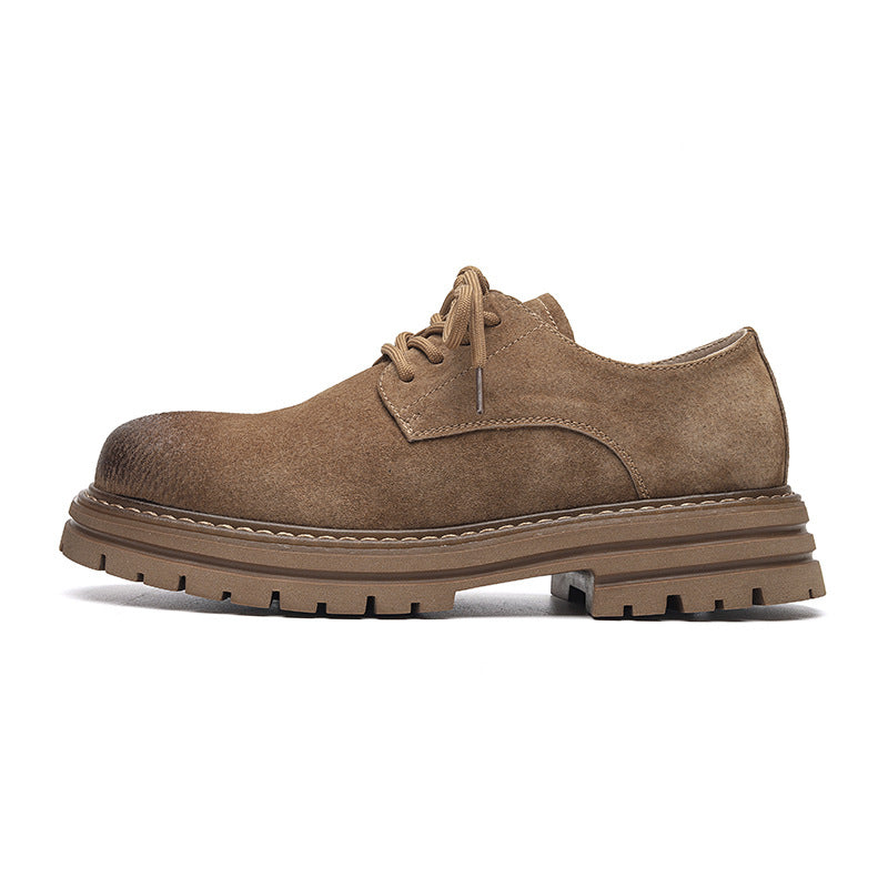 Youngful Round-toe Hommes style britannique Pigskin occasionnel Mid-heel Large-toe Work Shoes