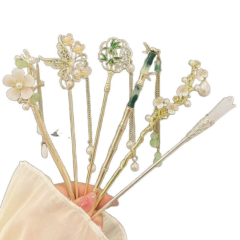 Style vintage épingle à cheveux Floral design sophistiqué polyvalent pour Hanfu