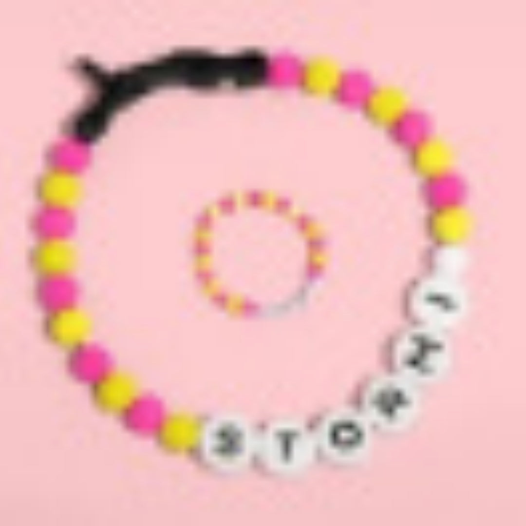 Pet Perled nom collier avec bracelet ensemble collier de chien personnalisé avec perles bricolage nom chien lettre