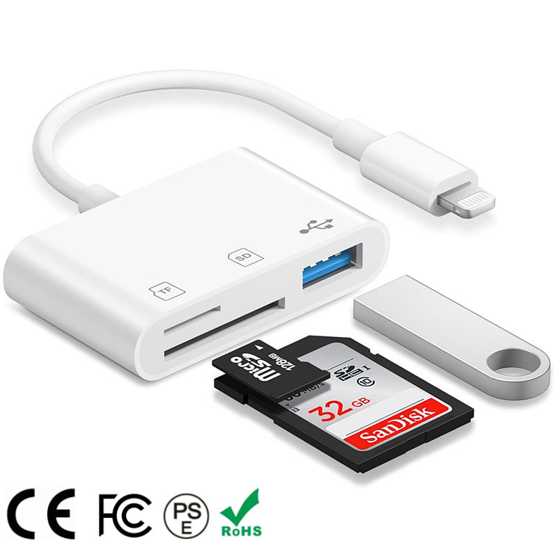 Comprimé DCF Card Camera TF Card Reader U Disk 3-en-1 Extension carte mémoire