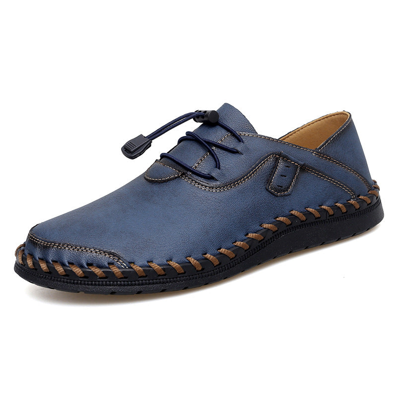 Men's casual leather shoes with a flexible, non-slip grip