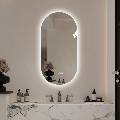 Smart mur de 48x24 pouces écran tactile LED anti-fog miroir salle de bains miroir