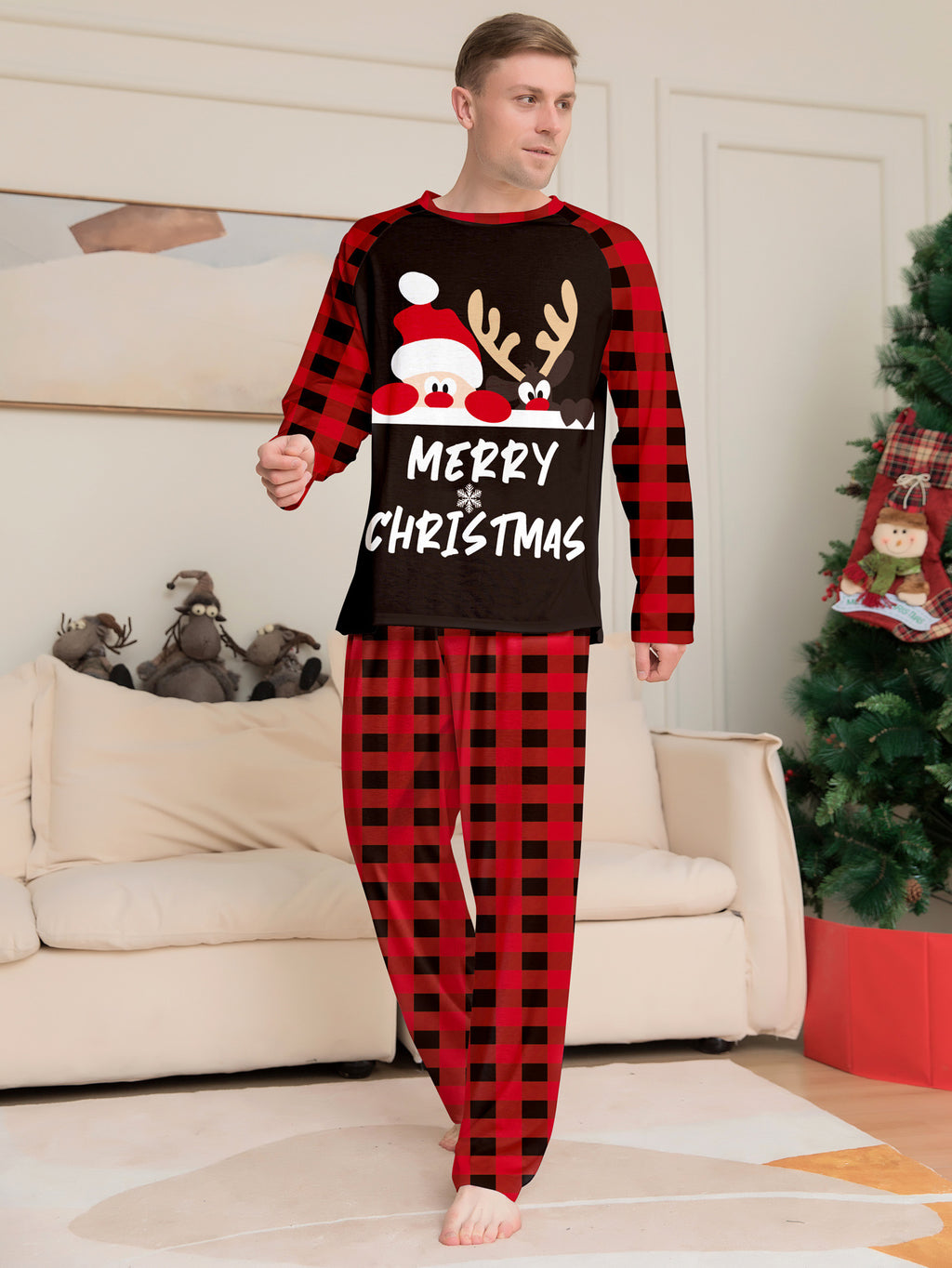 Lettres mignonnes Imprimées Costume parent-enfant de Noël