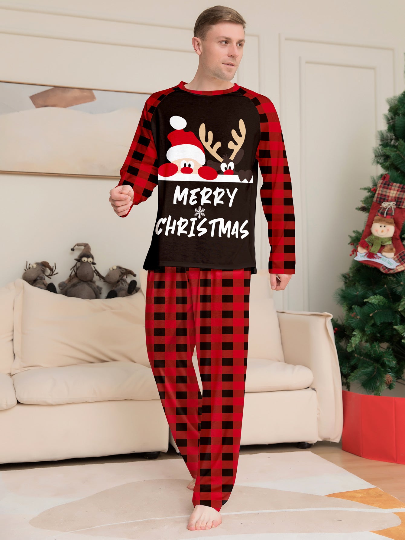 Lettres mignonnes Imprimées Costume parent-enfant de Noël