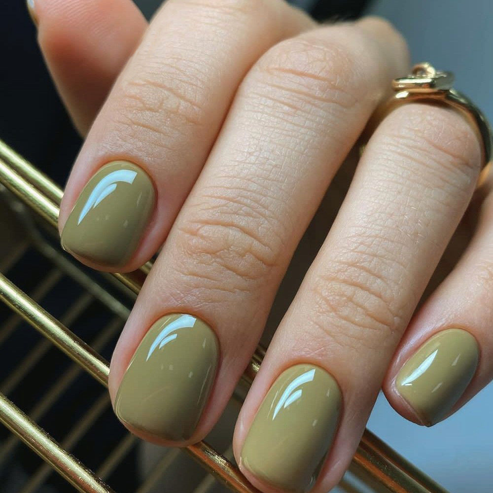 Stickers Nail Minimaliste à Carré Court pour Femmes Faux Nail