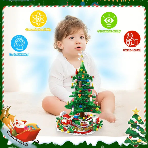Jouet de construction d'arbre de Noël - 701 Pcs avec calendrier à 24 jours