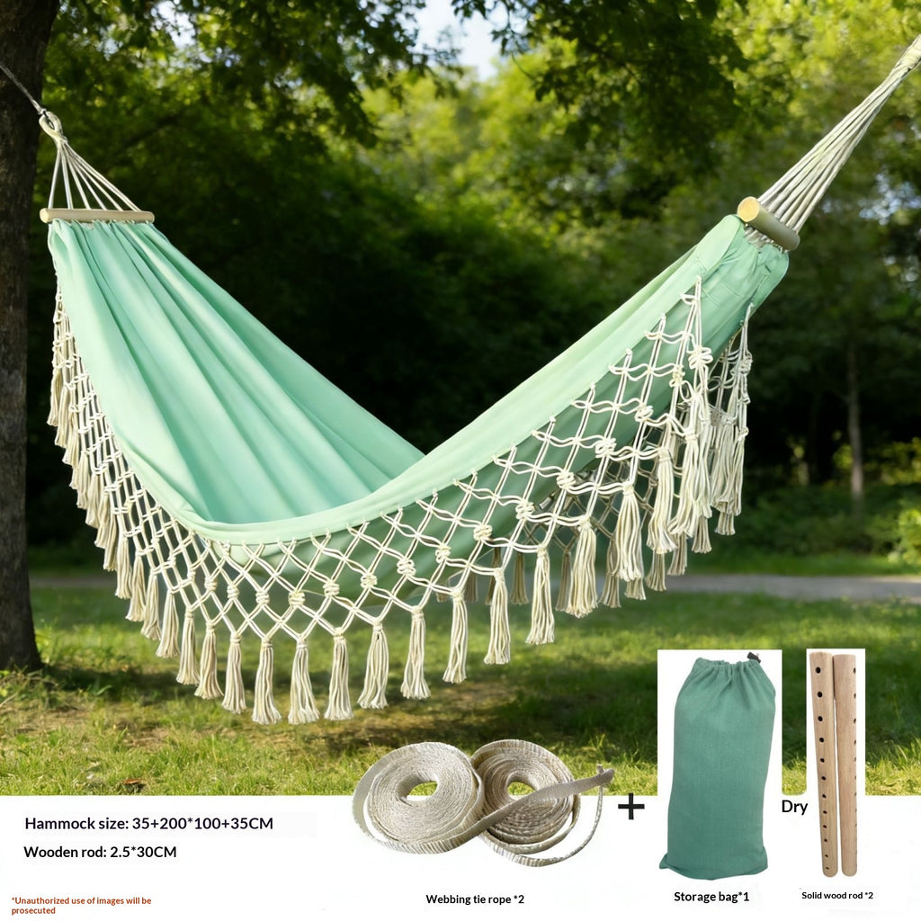 Hamac de camping avec toile imperméable et antidérapants pour usage domestique