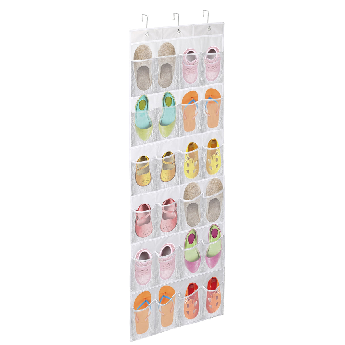 Sur la porte Sac de chaussures pour derrière la porte 24-Pocket cristal clair Organisateur 6-Layer Hang