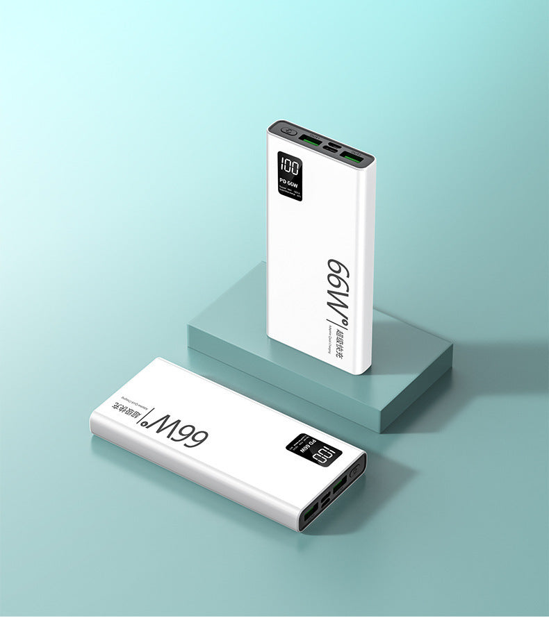 PD66W Charge rapide 30000mAh Power Bank Affichage LED Chargeur extérieur blanc