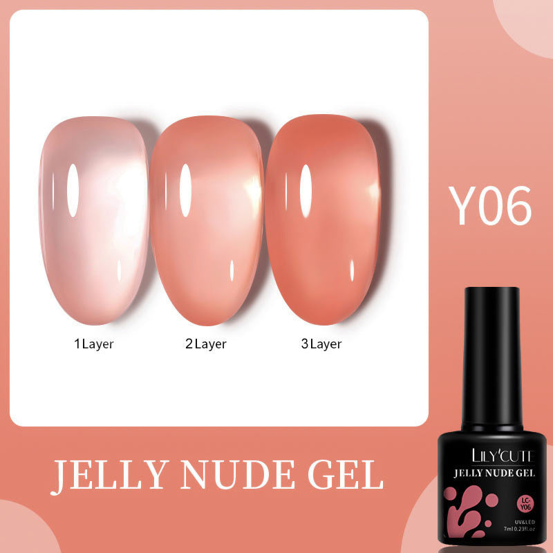 Gel d'ongle transparent sur glace de traitement de la lumière par Jade Amber
