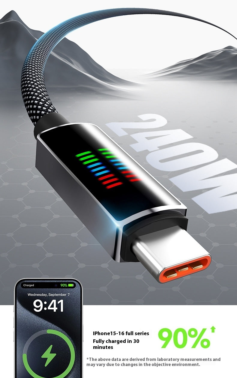 Super Fast Charge 240W Type-C Racing Light Charging Cable