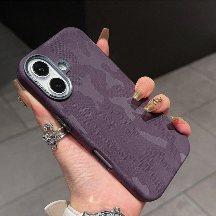 Camouflage Couverture de protection de téléphone mobile en cuir tout compris