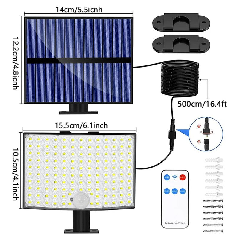 LED Solar PIR Motion Sensor Wall Light Outdoor Garden Sécurité Flood Street Lampe