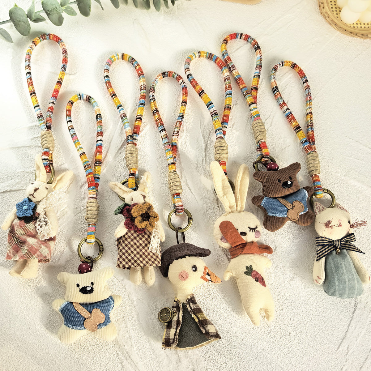Porte-clés en tissu fait main