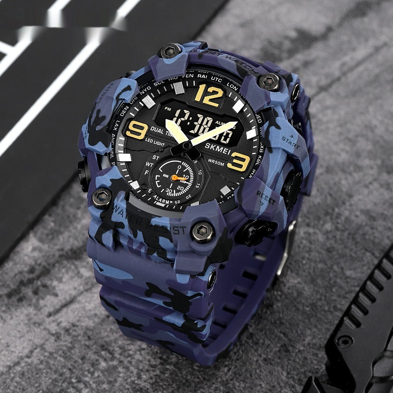 Multifonctionnel Dual-Movement Sports Montre électronique pour hommes
